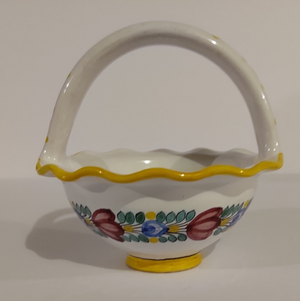 Vintage Modra Slov Ludova Majolica Pottery Basket Bowl | Handmade Hand P…